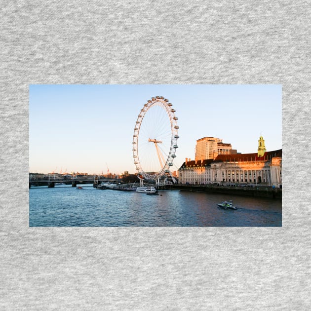 London Eye beautiful sundown near river thames by fantastic-designs